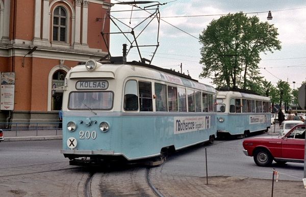 Oslo Sporveier. Gullfisk. Gullfisker, B-tog, Vogn 200 Og 197 Ved ...