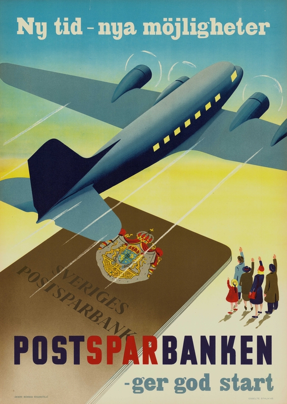 Övre bild: Illustrerad av Anders Beckman, Esselte,1945. 