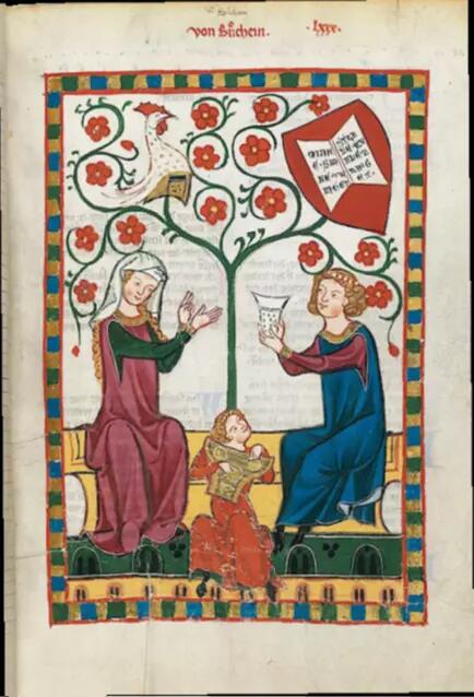Bild från Codex Manesse, cirka 1304-1340. 