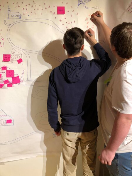 Fra workshop med Nordre Land ungdomsråd i MuseumsLab Oppistua på Hov
