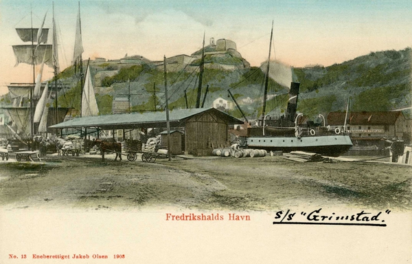 Fredrikhalds Havn. D/S Grimstad (b. 1893, Fredrikstad Mekaniske ...